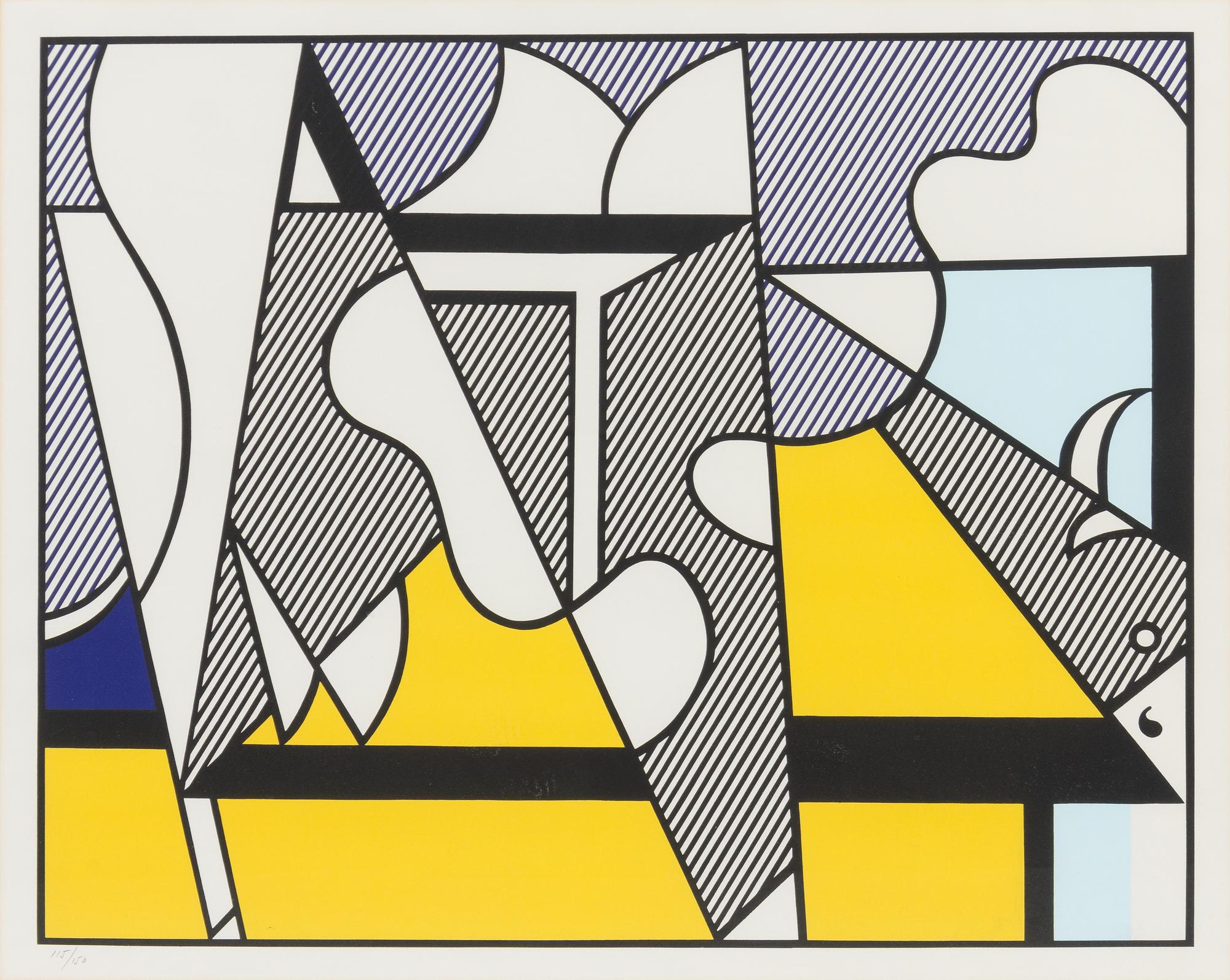 Roy Lichtenstein, American, (1923 - 1997), Cow Triptych: Cow Going Abstract (set of 3), 1982