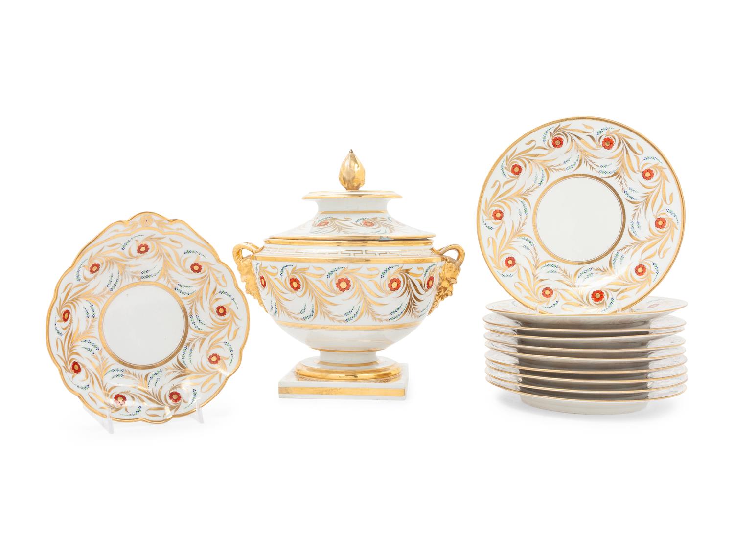 A Group of Barr, Flight and Barr Worcester Porcelain Dessert Service Articles
