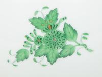 A Group of Three Herend Chinese Bouquet Green Porcelain Articles