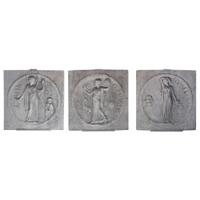 A Set of Three Cast Stone Architectural Elements from the United Artists Theatre, Chicago, IL. 38.5" W x 4" D x 38.5" H — United States, Circa 1920