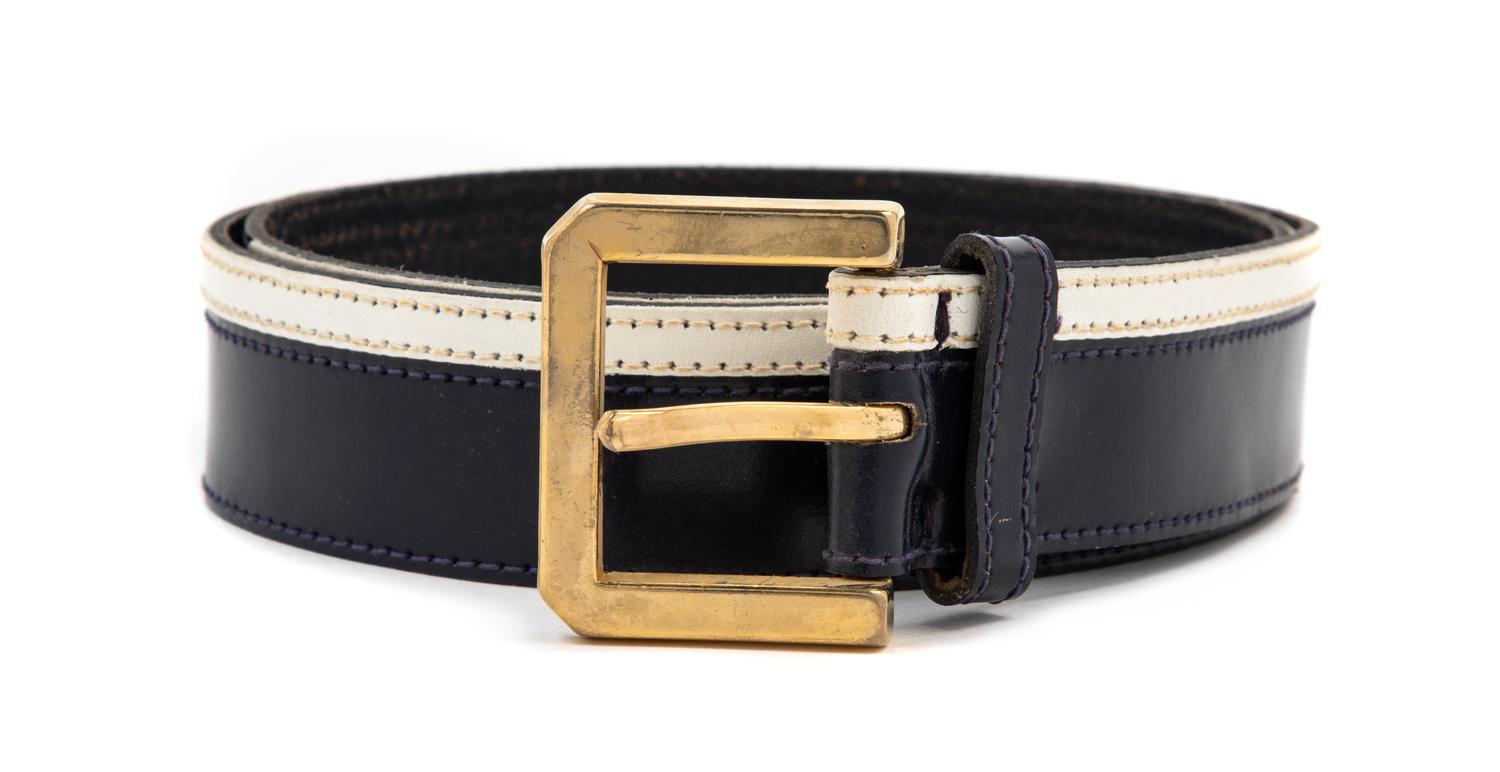 Yves Saint Laurent Navy and White Belt, 1980-90s