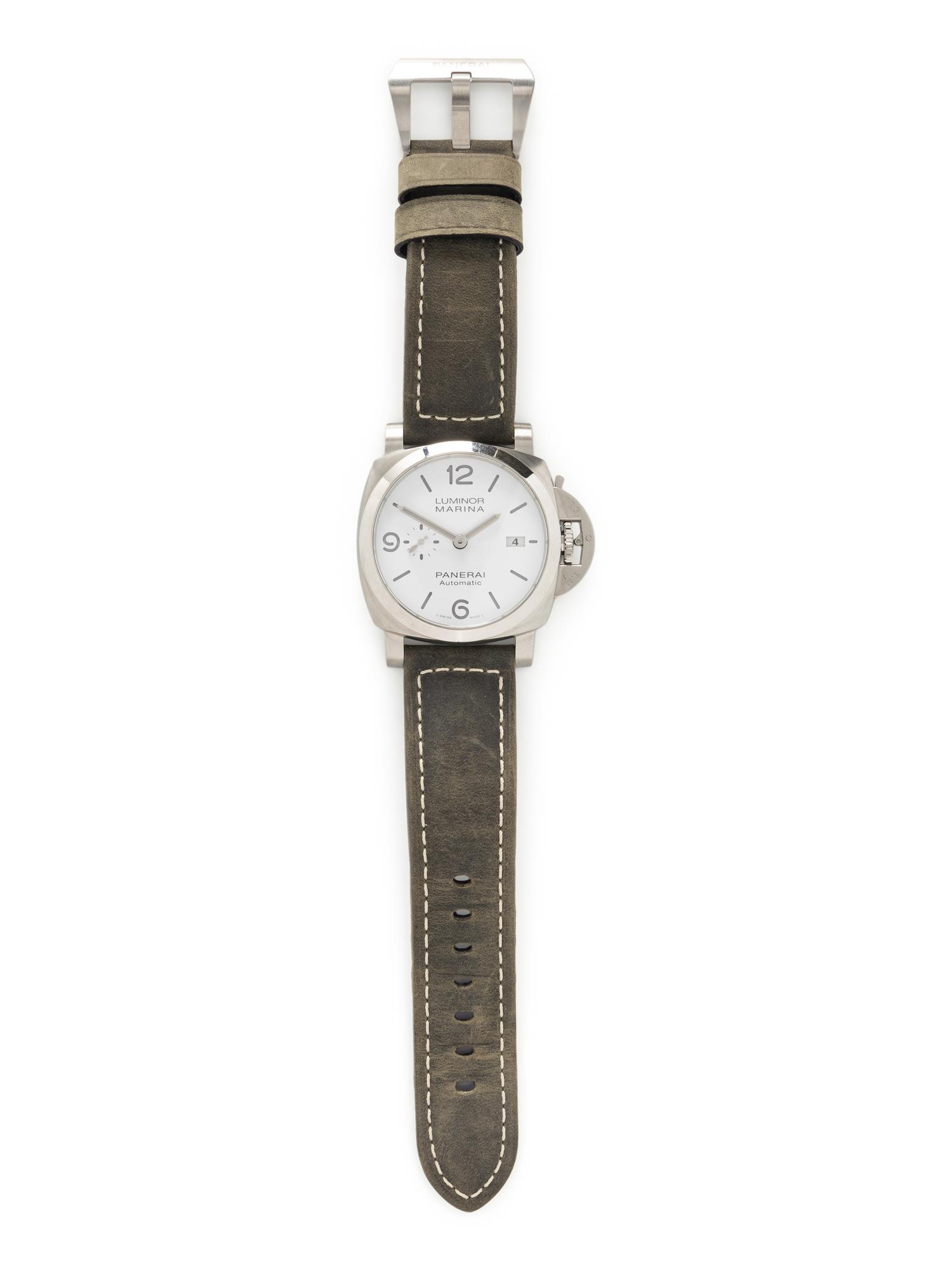 PANERAI, PAM01314 STAINLESS STEEL 'LUMINOR MARINA' DATE WATCH, BOX & PAPERS
