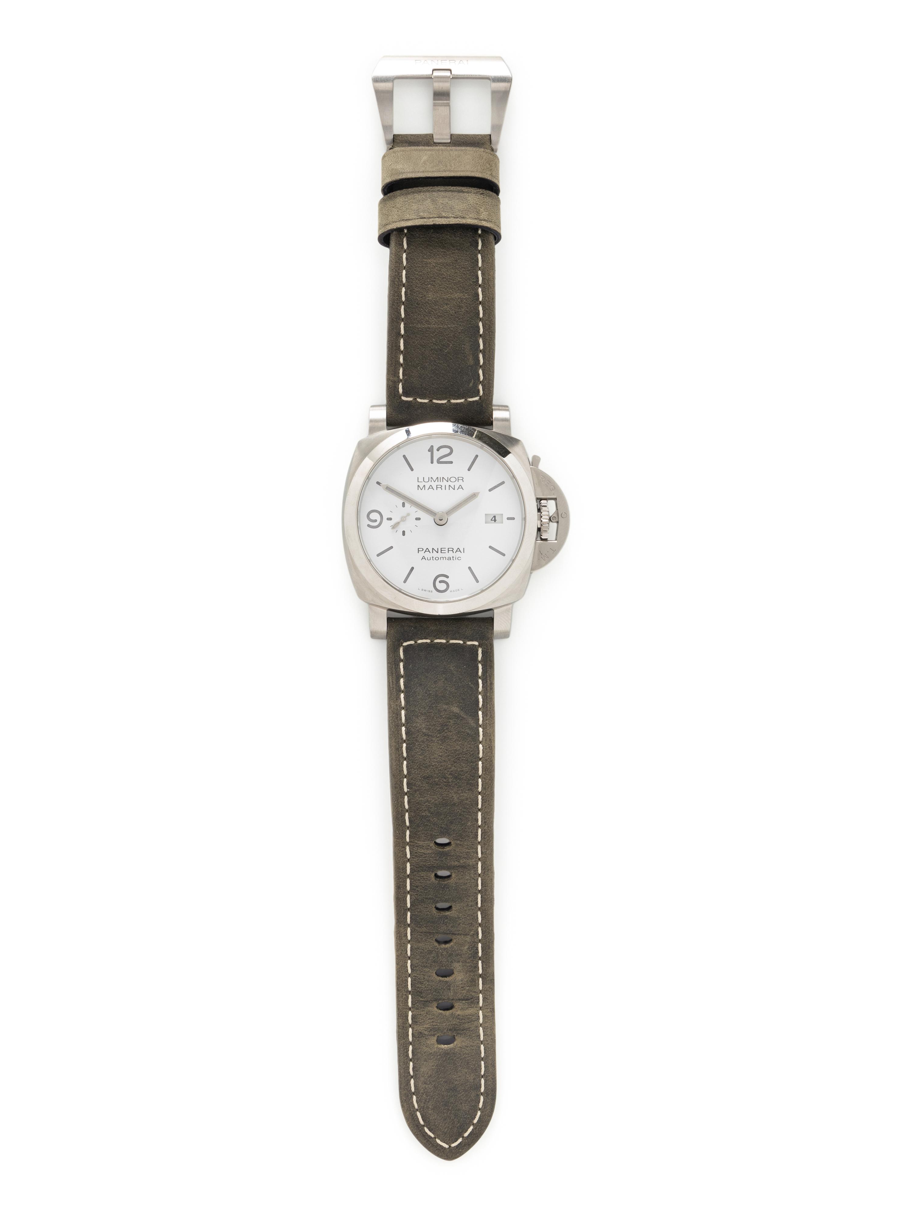 PANERAI, PAM01314 STAINLESS STEEL 'LUMINOR MARINA' DATE WATCH, BOX & PAPERS