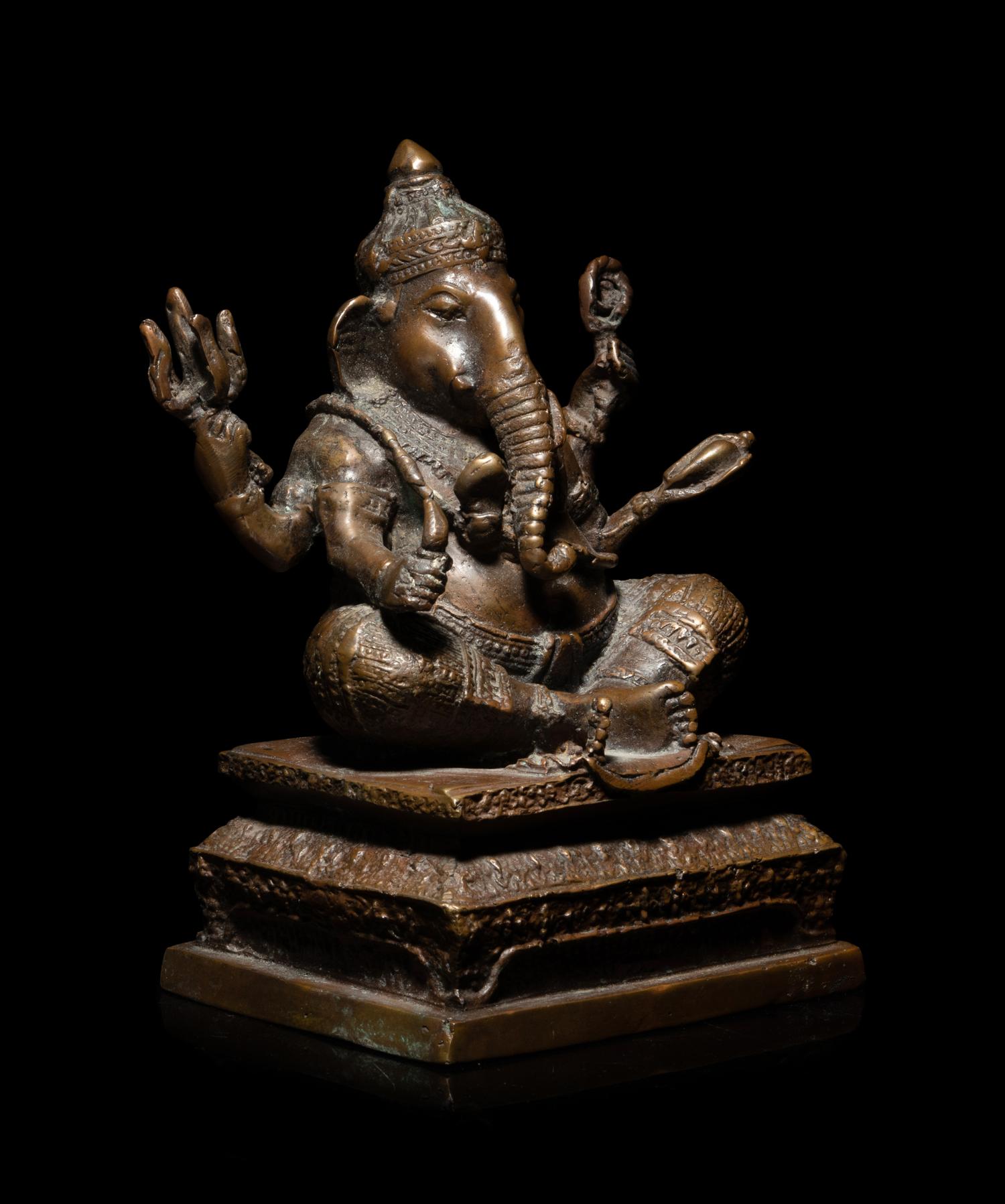 An Indian Cast Bronze Figure of a Ganesha