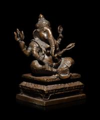 An Indian Cast Bronze Figure of a Ganesha