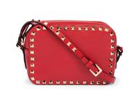 Valentino Red Leather Rockstud Cross Body Camera Bag, 2017