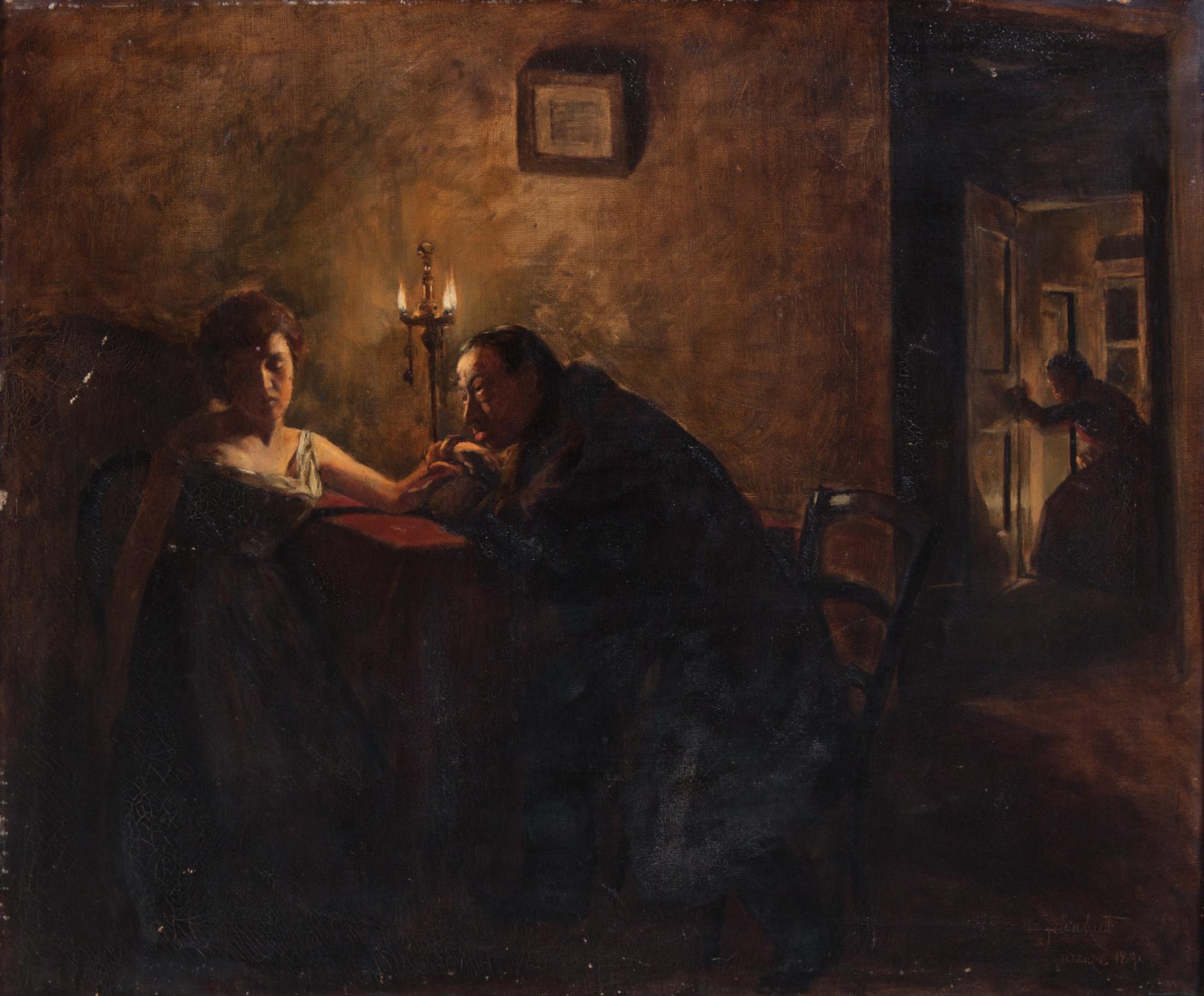 Isidoro Grunhut, (Italian, b. 1862) , Unwanted Advances, 1891