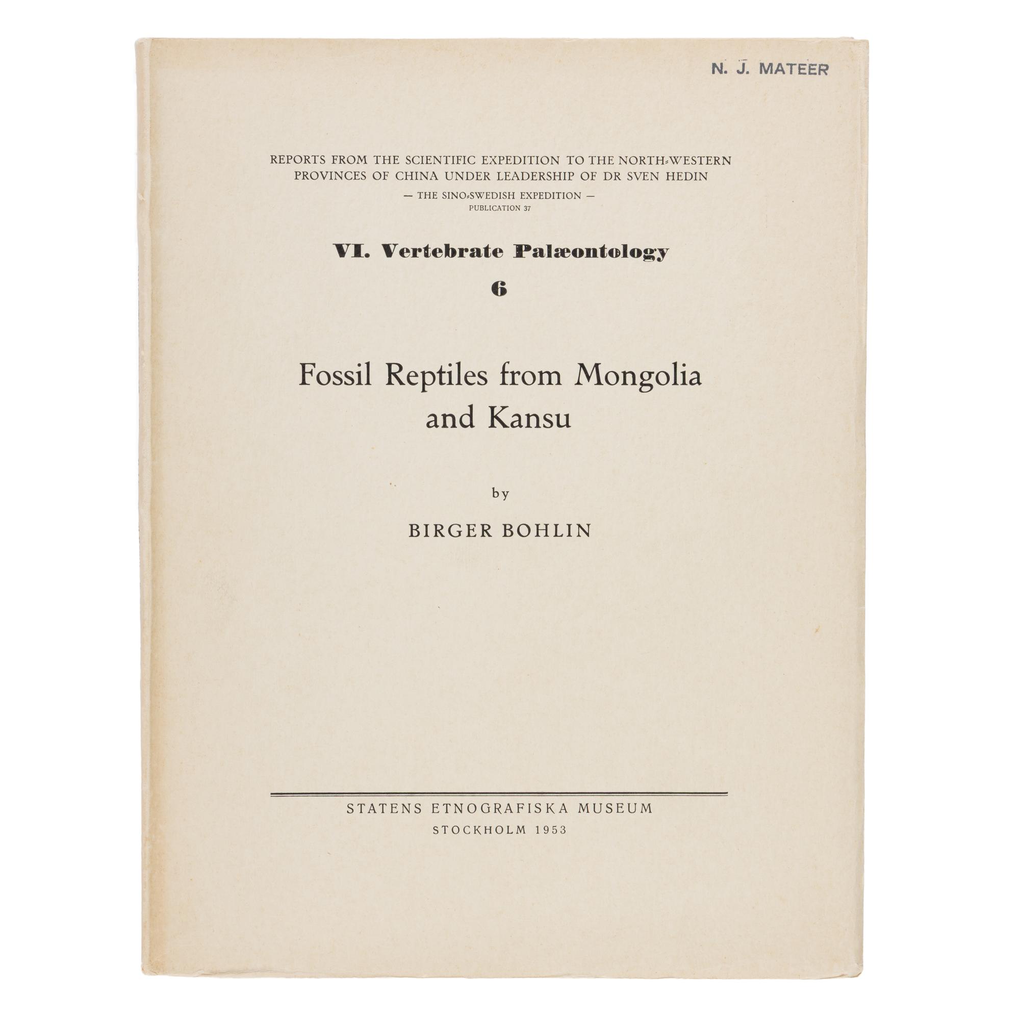 [Travel & Exploration]. (Hedin, Sven). Reports from the Scientific Expedition to the North-Western Provinces of China Under the Leadership of Dr. Sven Hedin