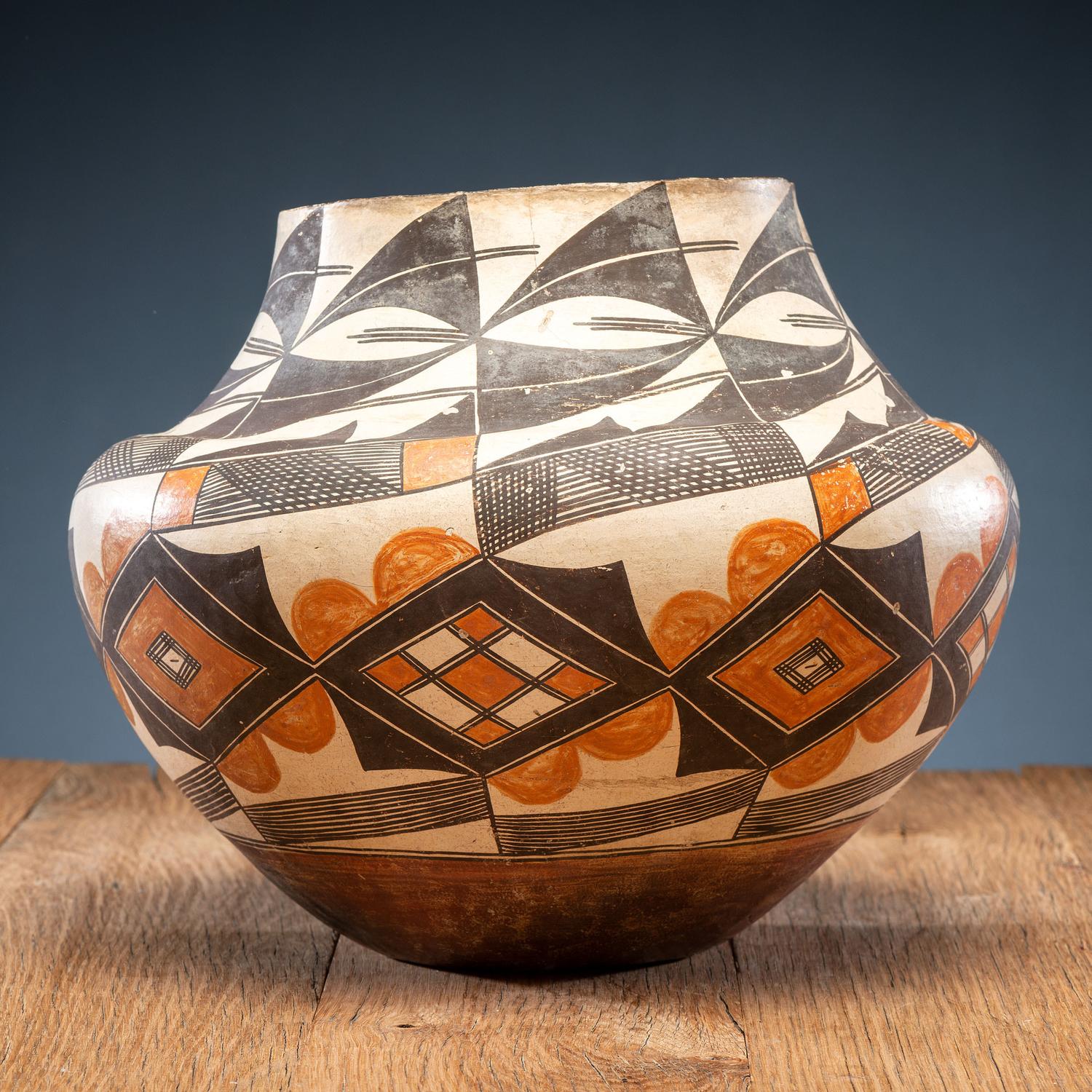 Acoma Polychrome Pottery Olla