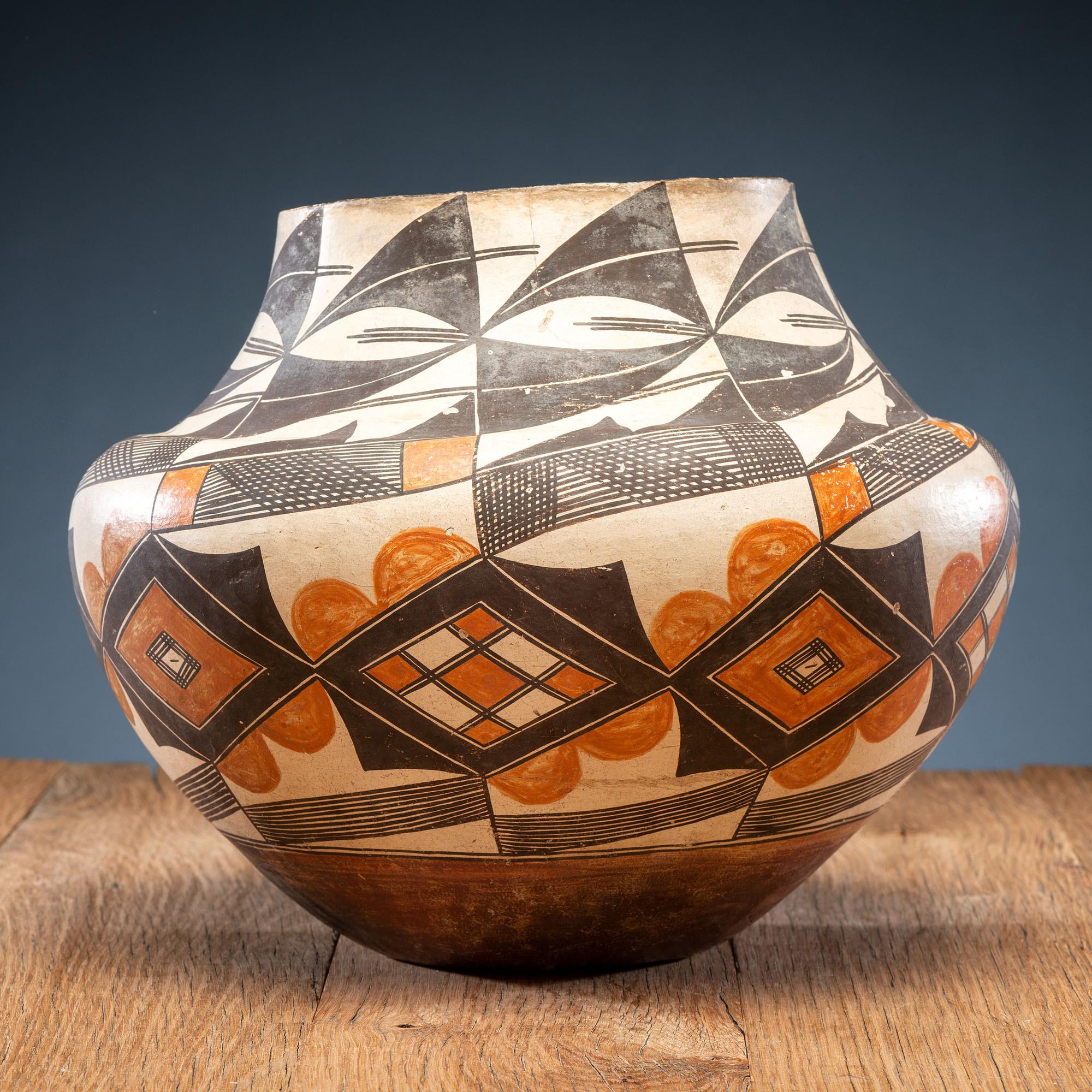 Acoma Polychrome Pottery Olla