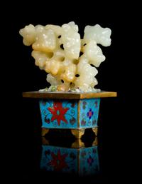 A Chinese White and Russet Scholar's Rock Height 3 3/4 inches.