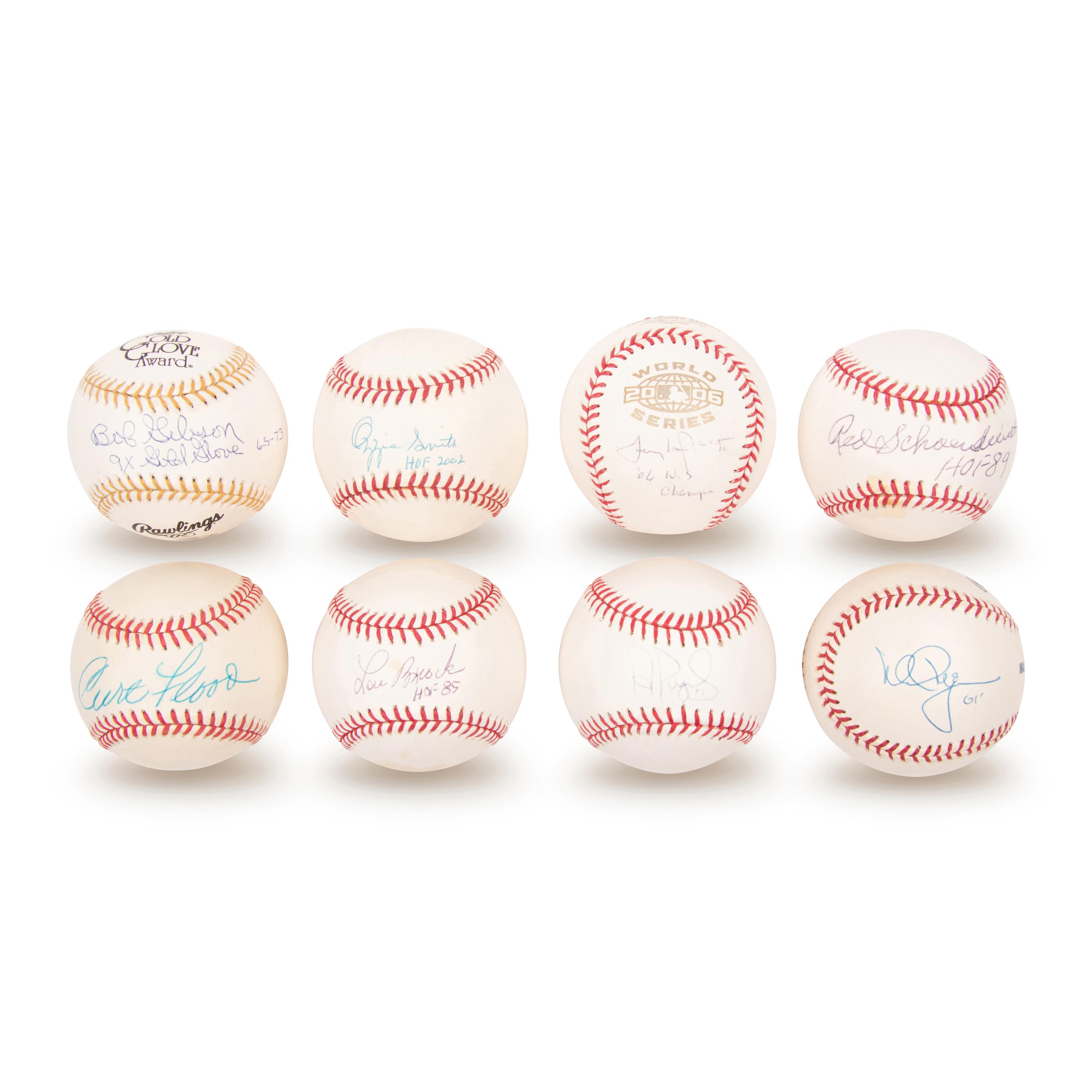 A Collection of St. Louis Hall of Fame and Notable Signed Autograph Baseballs