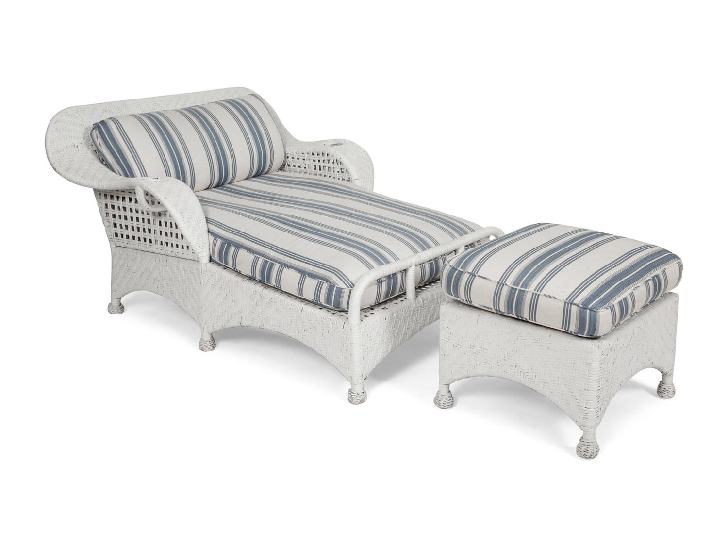 A Suite of White-Painted Wicker Furniture