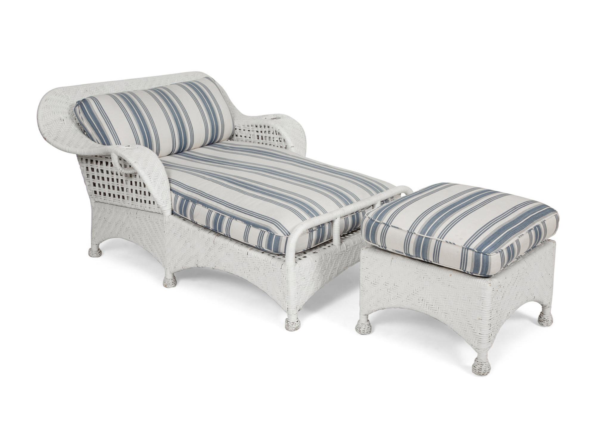 A Suite of White-Painted Wicker Furniture