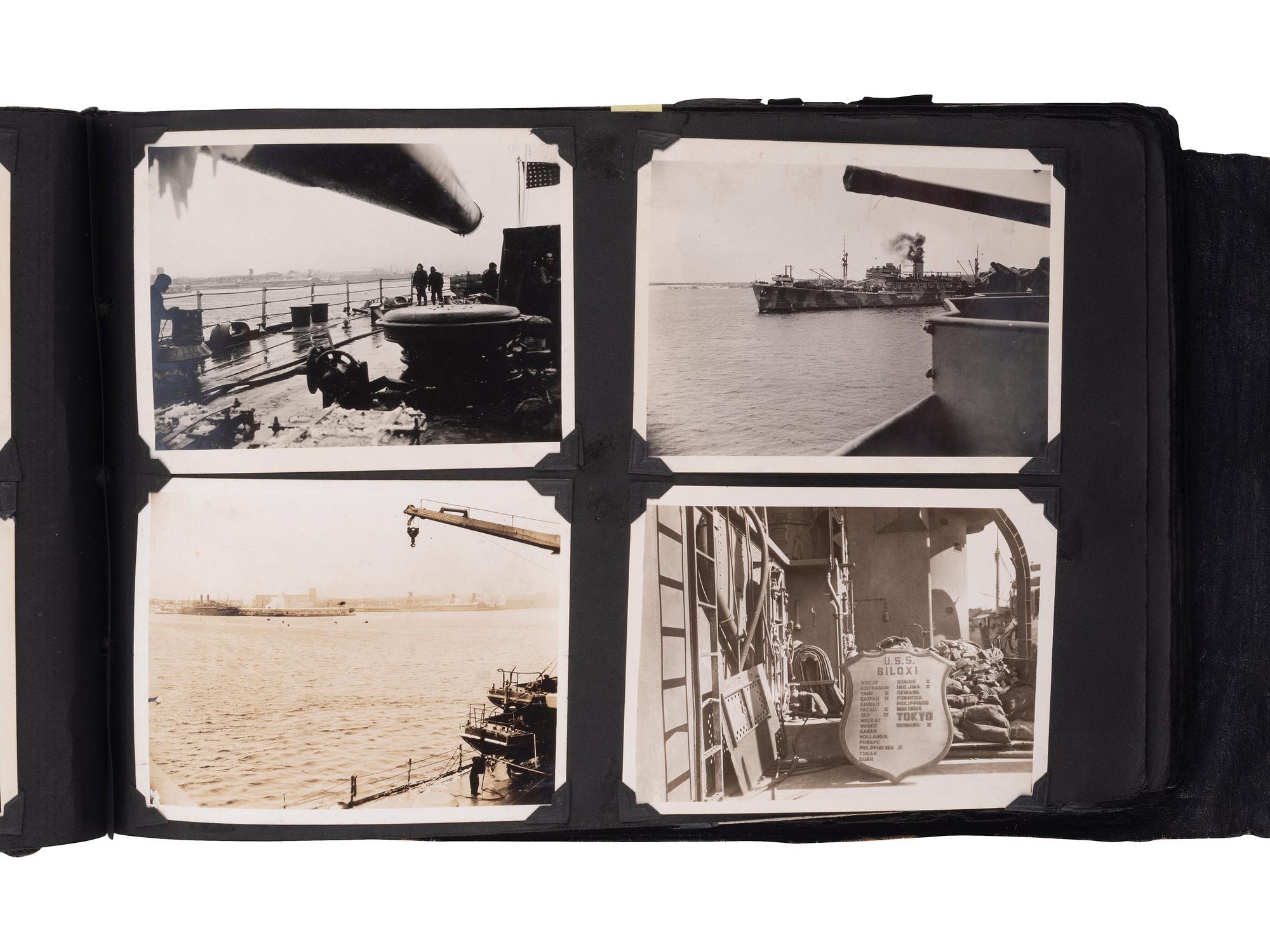 [WORLD WAR II]. USS New York sailor's album 1940-1945. [ With: ] Album from a trip to Asia, 1923.
