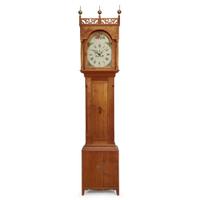 Federal inlaid birch tall case clock Possibly Portsmouth, New Hampshire, circa 1800