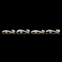 Four Chinese Greyish White Jade "Dragon" Head Belt Hooks, Qing Dynasty — 清 灰白玉龍鉤四件