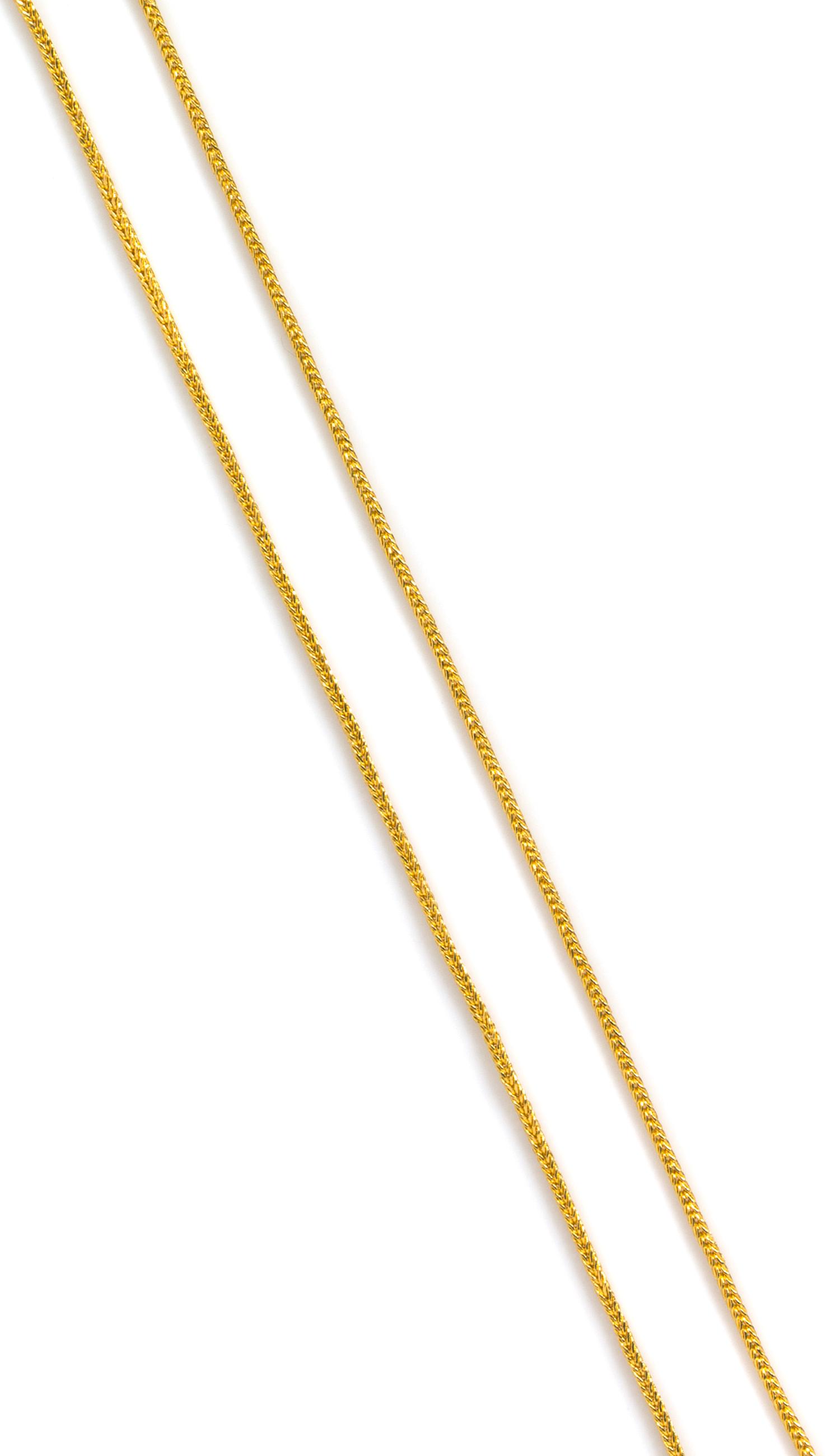A High Karat Yellow Gold Woven Link Chain, 9.80 dwts.