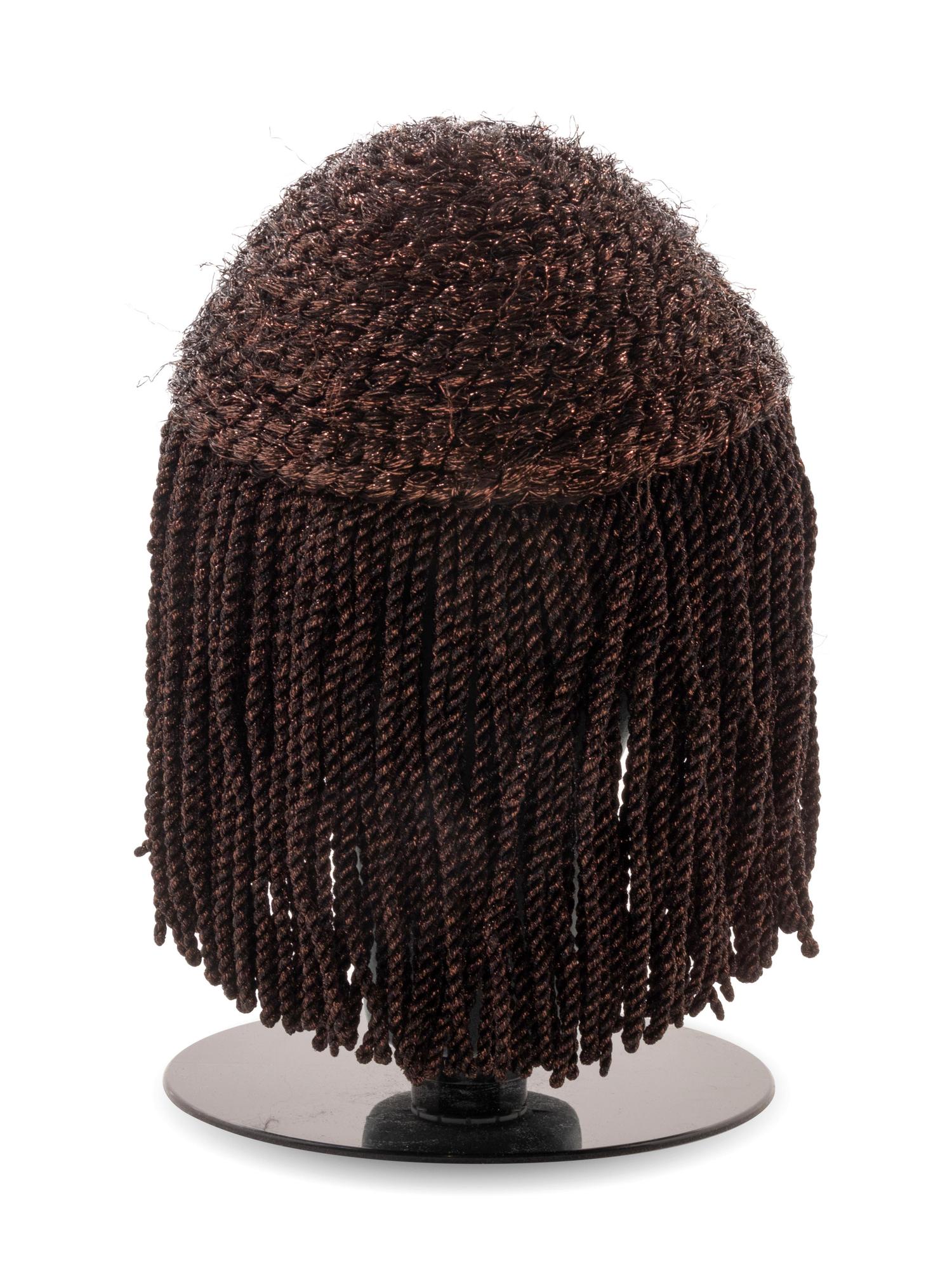 Two Krizia Knit Caps with Fringe Hair