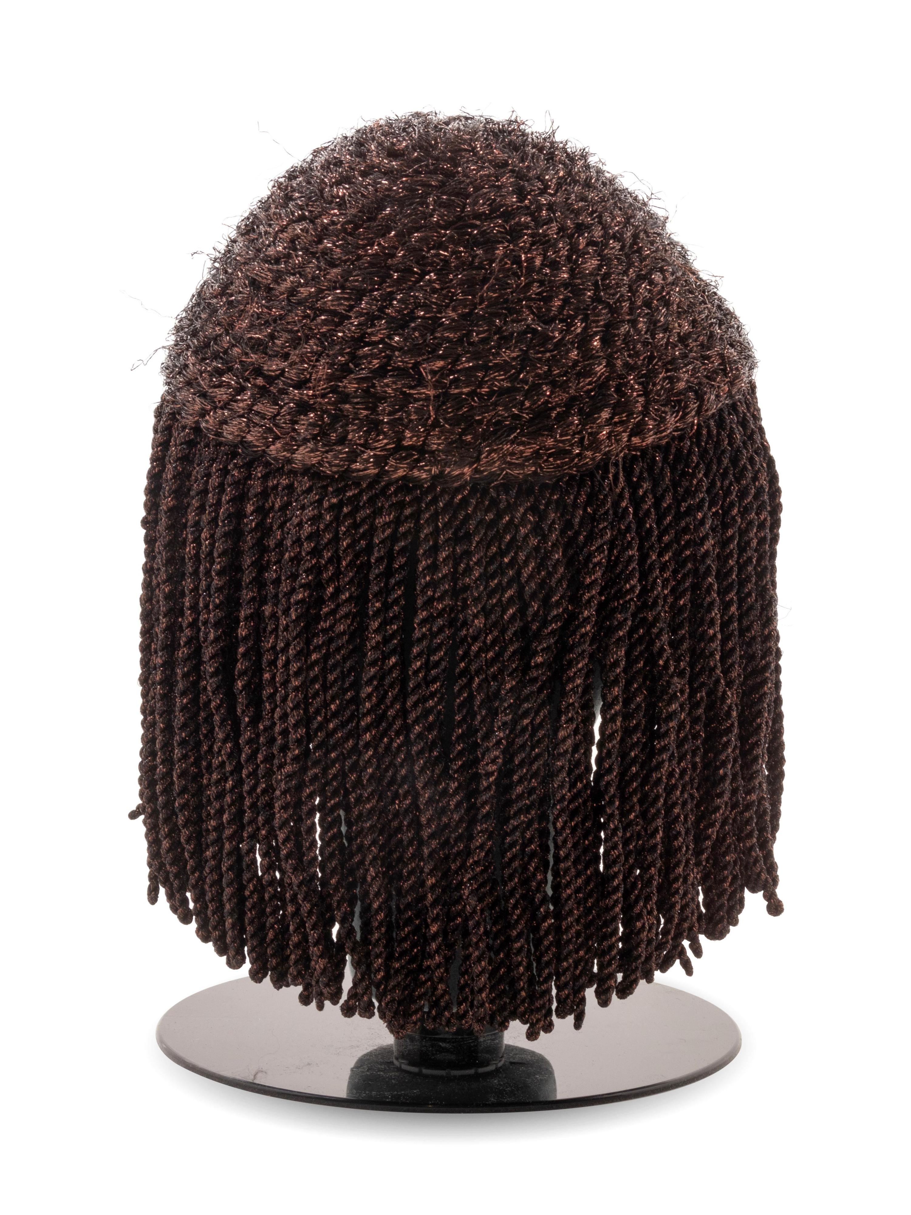 Two Krizia Knit Caps with Fringe Hair