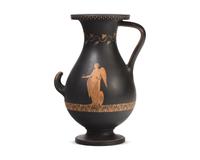 A Wedgwood Encaustic-Decorated Black Basalt Vase