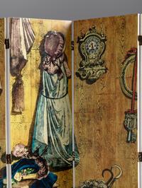 'Portico con Paesaggio' / 'Angolo di Spogliatoio' Folding Screen, c. 1956 Fornasetti Milano, Italy