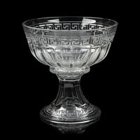 Two Molded Glass Punch Bowls and Stands