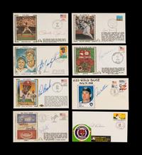 A Group of Eight 3,000 Hit Club Signed Autograph Cachet Envelopes,