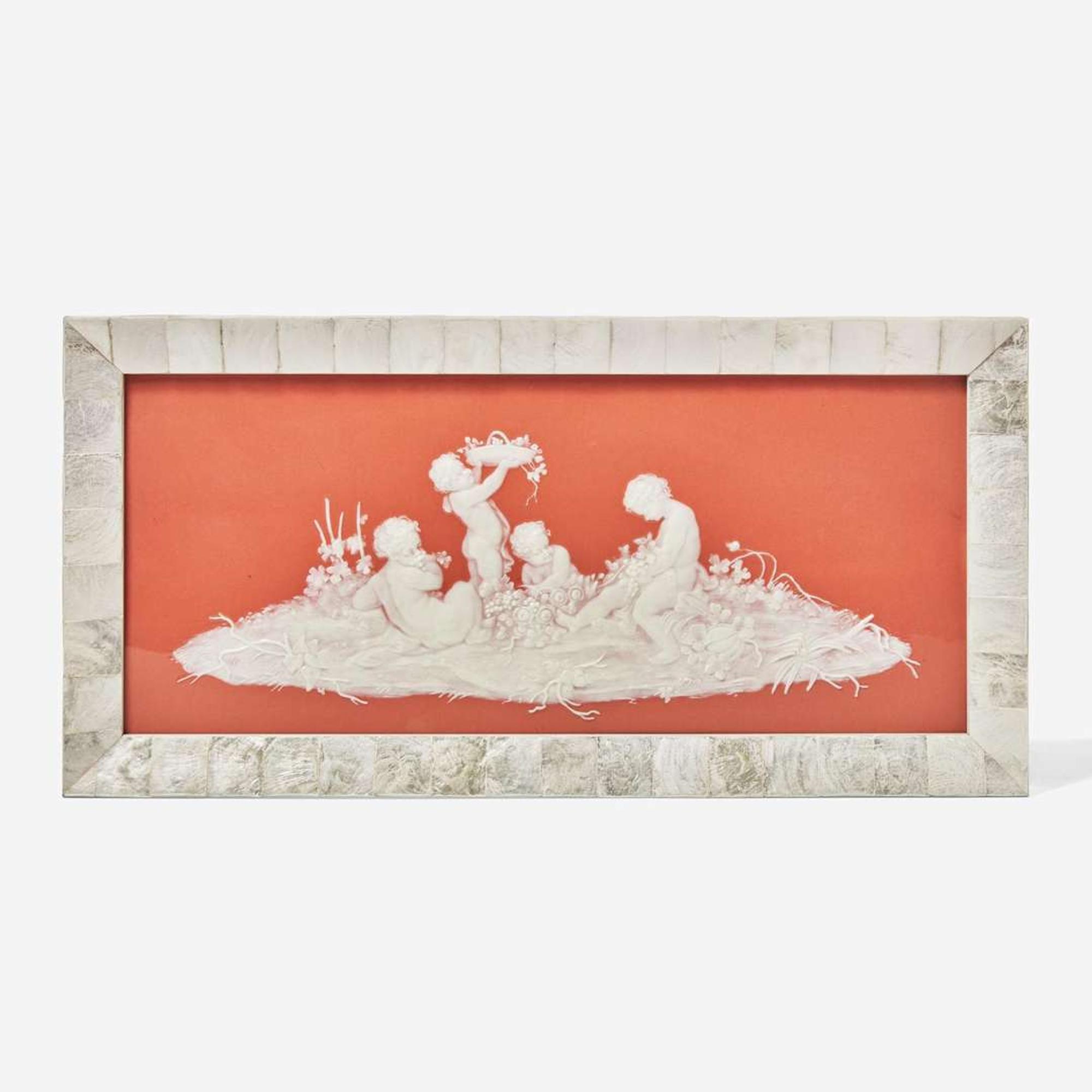 An English pate-sur-pate porcelain plaque J. H. Cope & Co., England, circa 1900