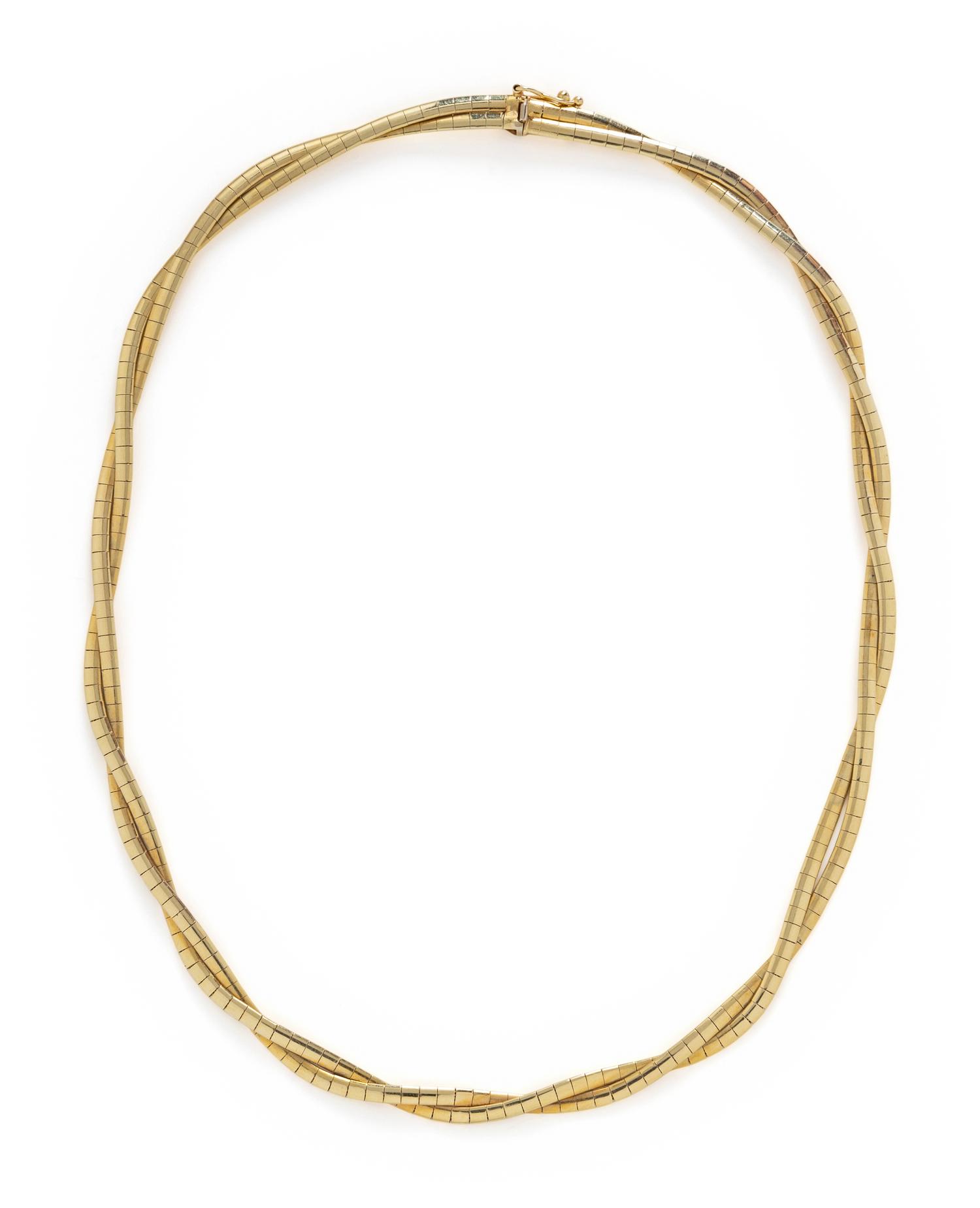 YELLOW GOLD DOUBLE CHAIN NECKLACE