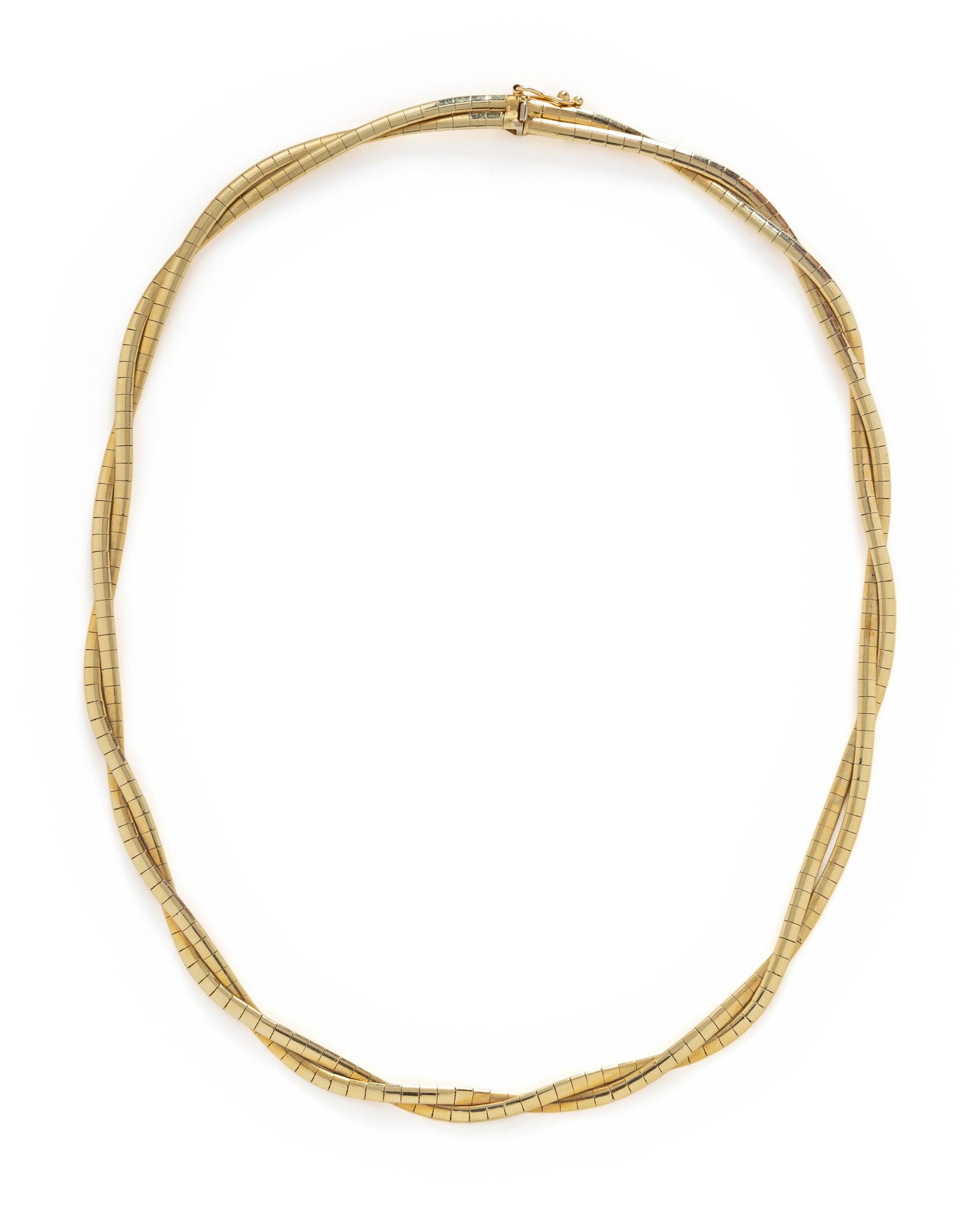 YELLOW GOLD DOUBLE CHAIN NECKLACE