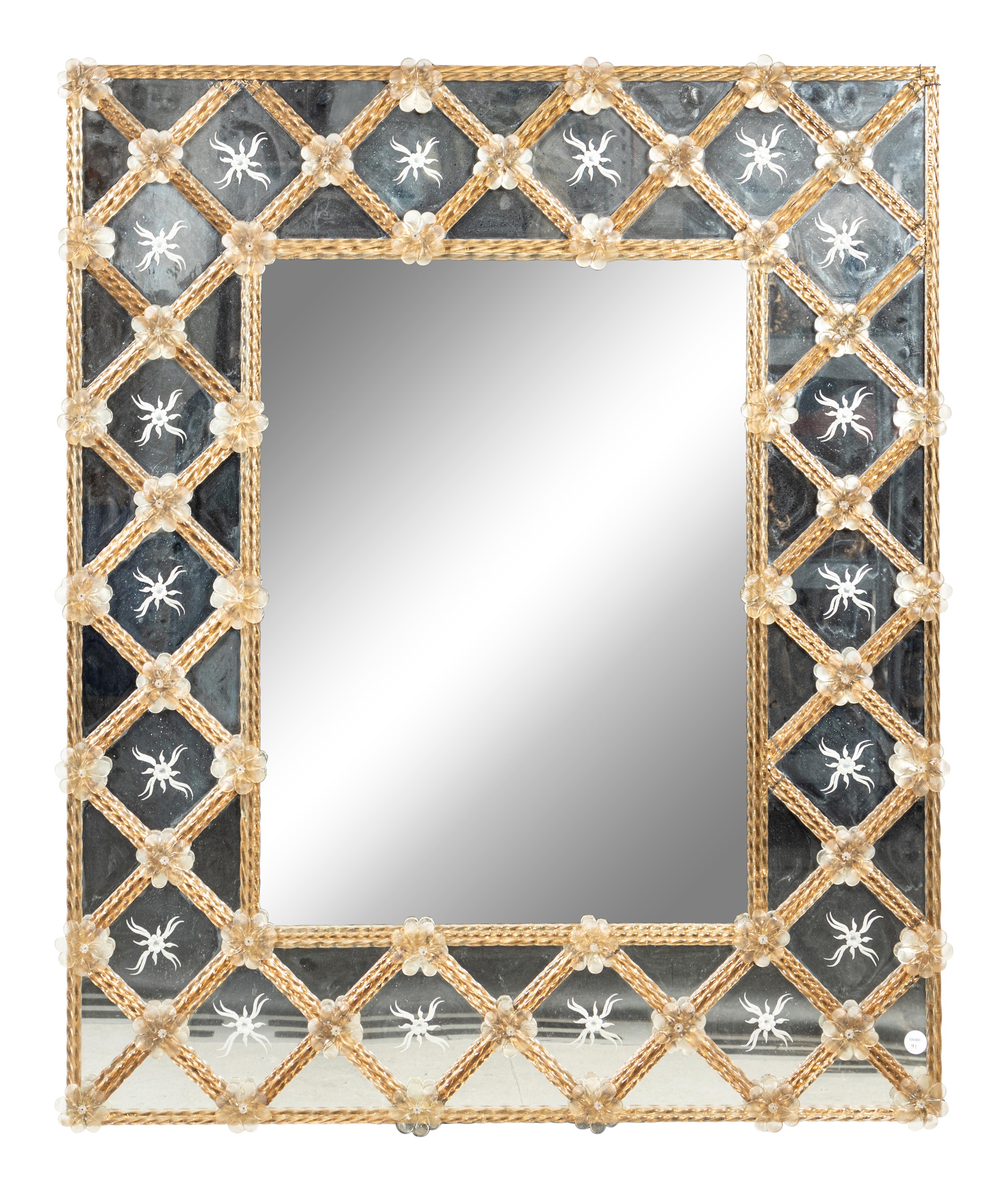 A Venetian Etched Glass Mirror