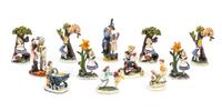 A Group of Twelve Polychrome Painted Bronze Figures and Figural Groups Height of tallest 1 inches. — Robert Olszewski for Goebel Miniatures