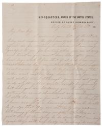 [CIVIL WAR]. War-date letters of Corporal Edwin J. Barden, 7th Regiment Connecticut Volunteer Infantry, combat soldier and later clerk at Headquarters Department of the South, Headquarters X Corps, and Headquarters US Army, Office of Chief Commissary.
