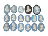 A Group of Eighteen Wedgwood Jasperware Portrait Plaques