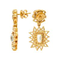 GOSHENITE (COLORLESS BERYL) AND DIAMOND EARRINGS