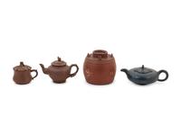 Four Chinese Yixing Pottery Teapots
