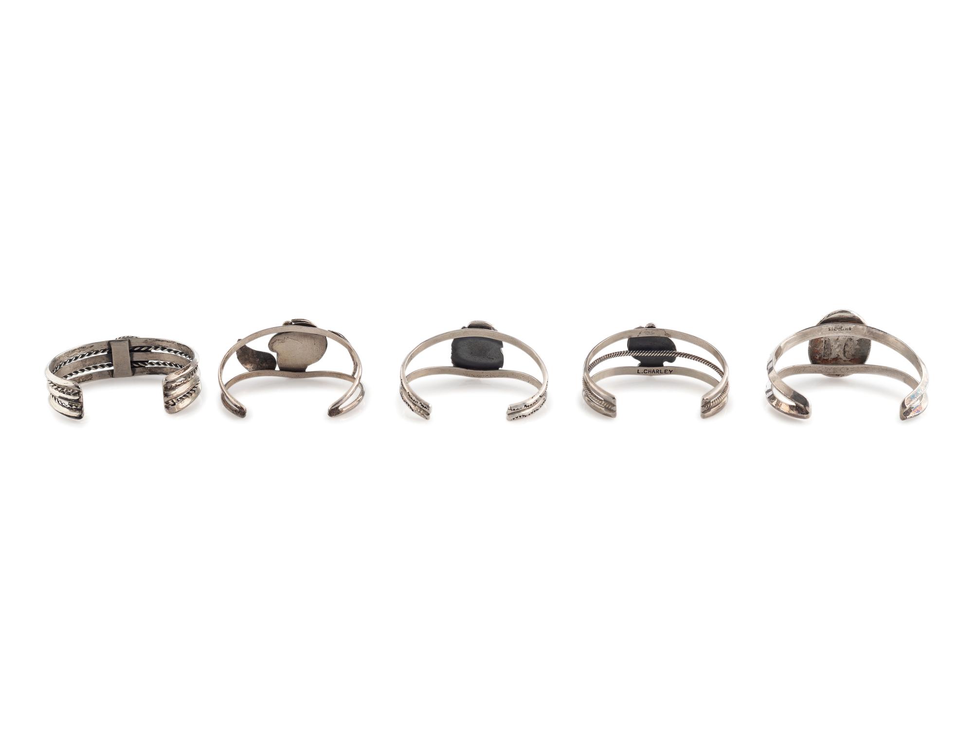 Navajo Silver and Turquoise Cuff Bracelets