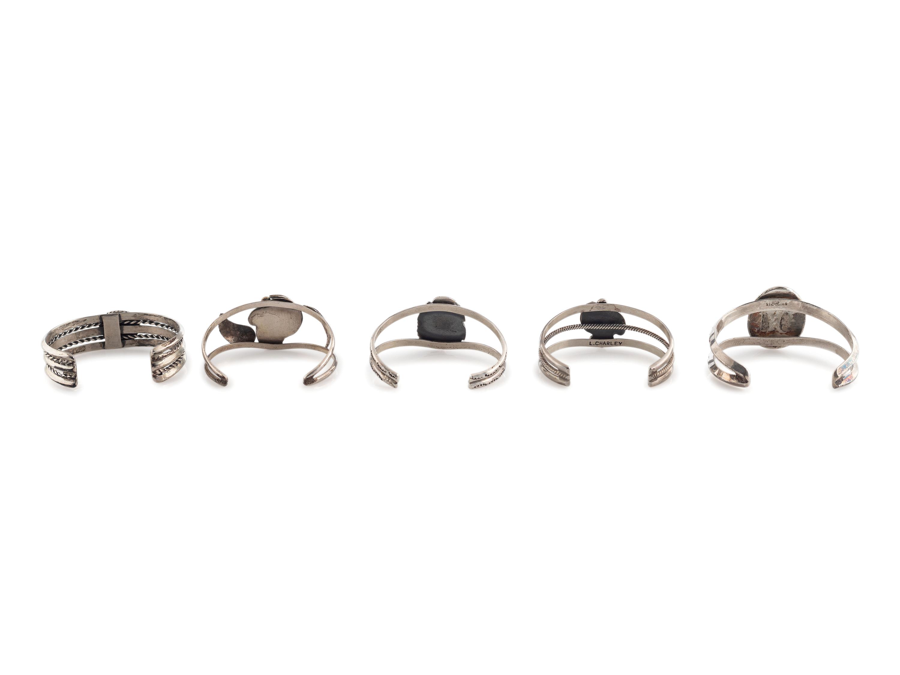 Navajo Silver and Turquoise Cuff Bracelets