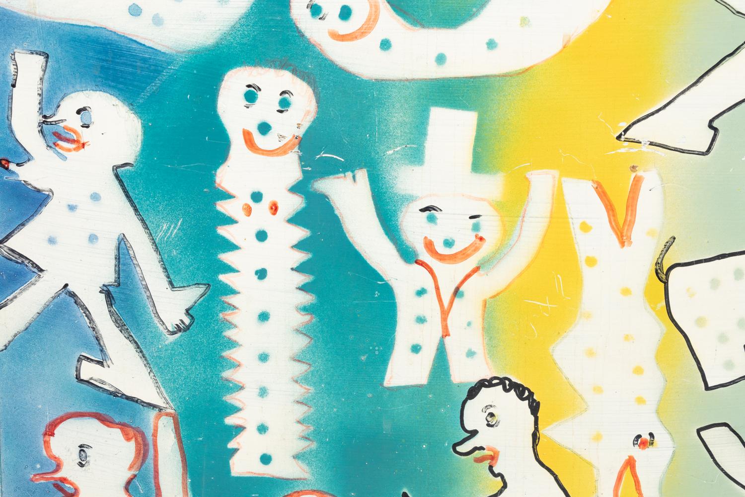 An Outsider Art Paint Decorated Found Suitcase