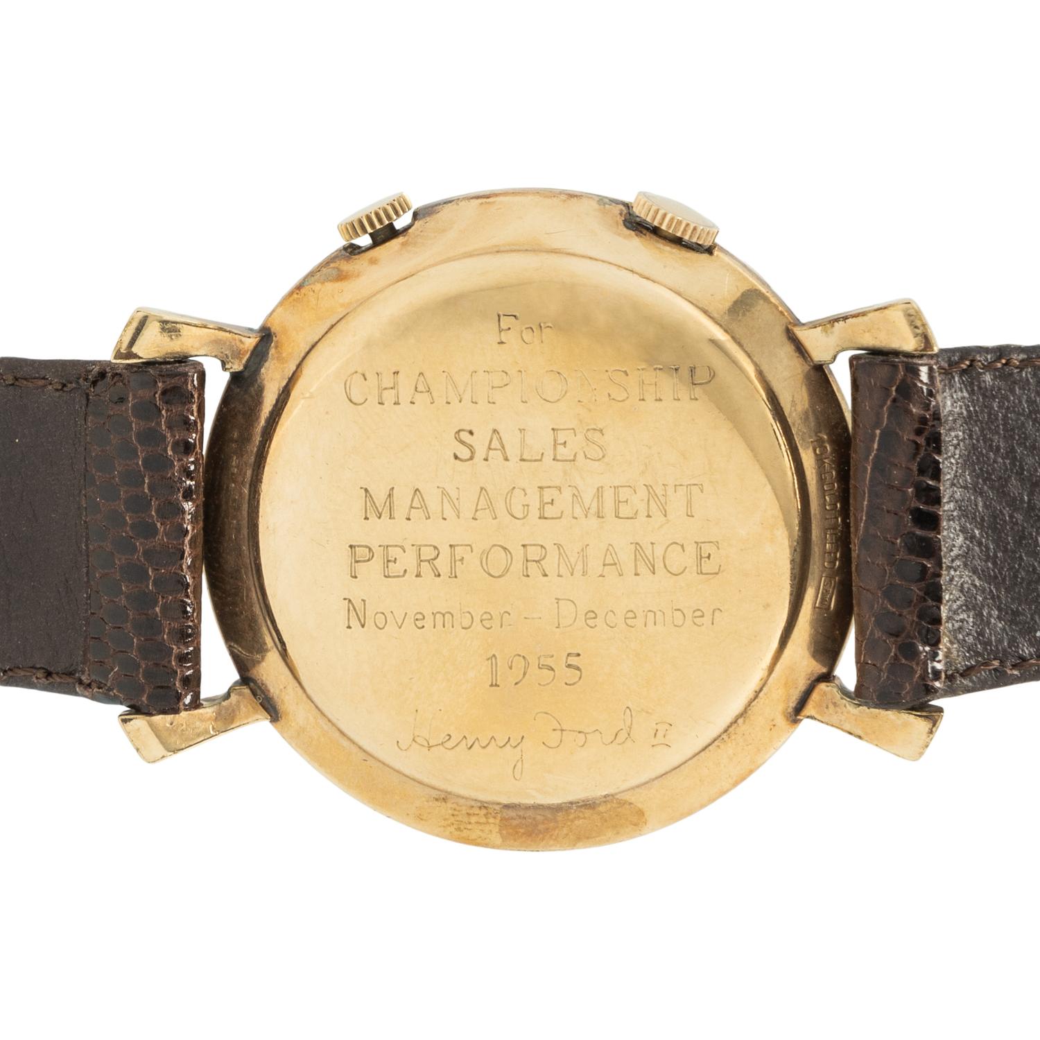 LECOULTRE, GOLD-FILLED 'MEMOVOX' WATCH FOR FORD MOTOR CO.