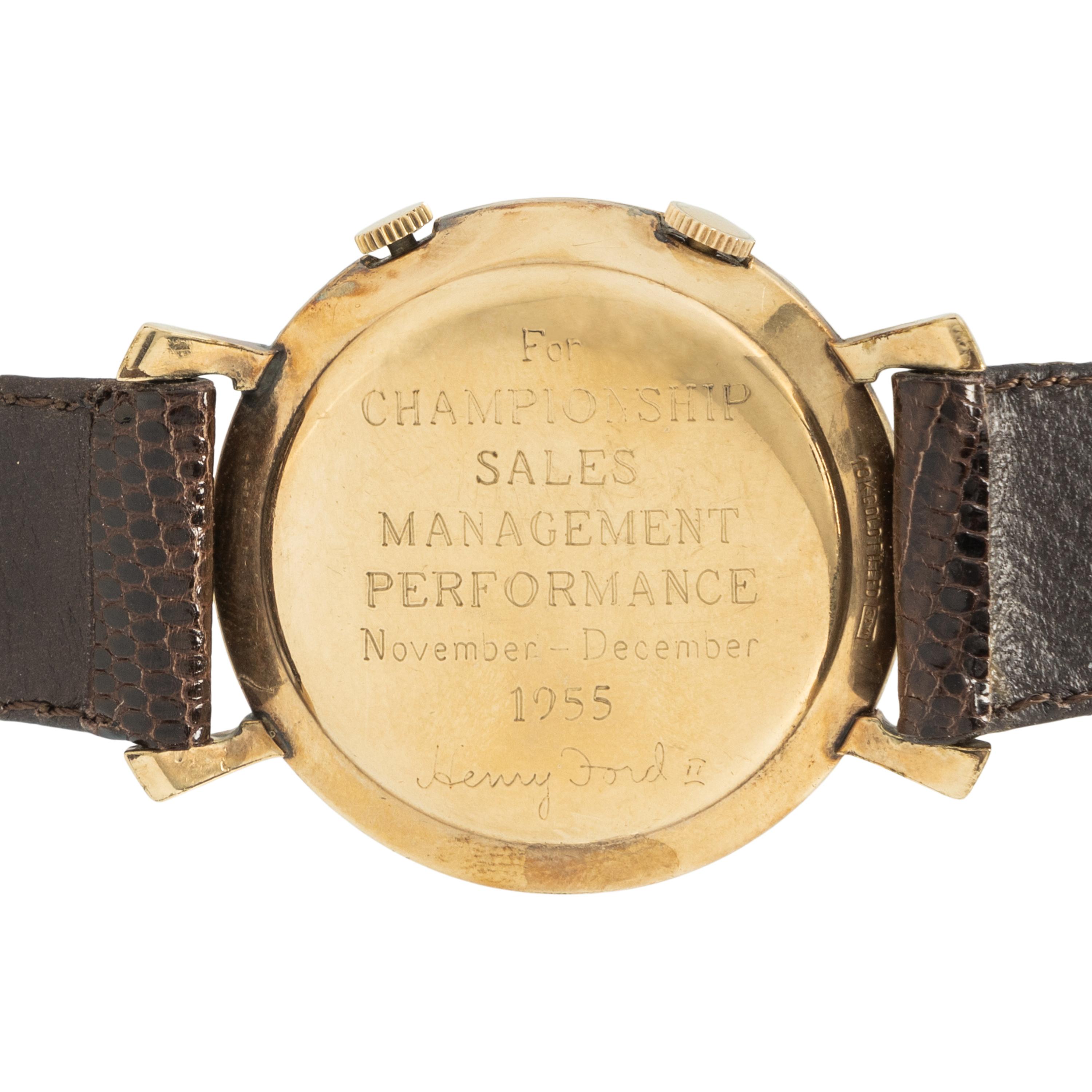 LECOULTRE, GOLD-FILLED 'MEMOVOX' WATCH FOR FORD MOTOR CO.