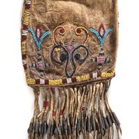 Early Santee Sioux Beaded Hide Tobacco Bag