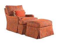 A George Smith Easy Chair and Ottoman with Custom Upholstery