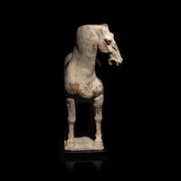 A Chinese Painted Pottery Horse, Tang Dynasty — 唐 白陶馬