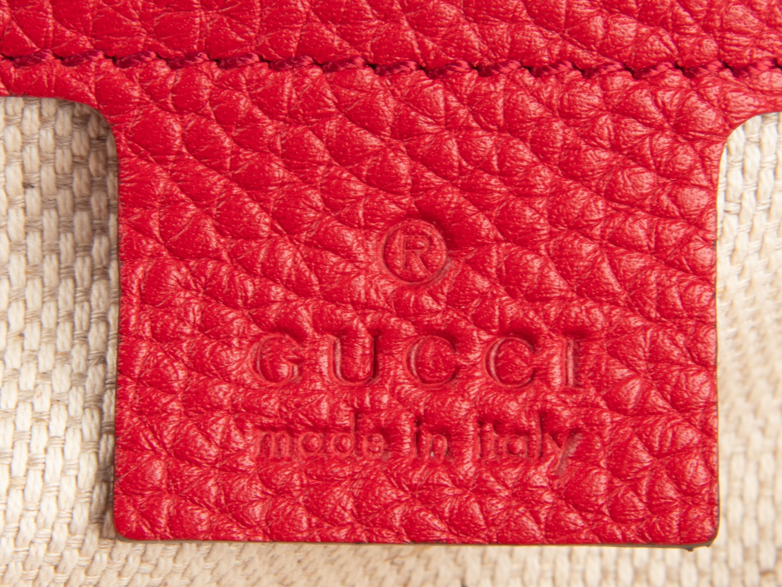 Gucci Red Leather Logo Clutch
