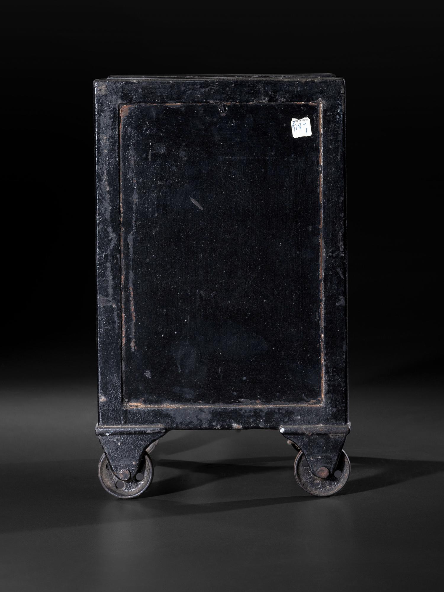A Paint Decorated Cast Iron Safe, Marked G. Steinbrenner