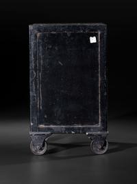 A Paint Decorated Cast Iron Safe, Marked G. Steinbrenner