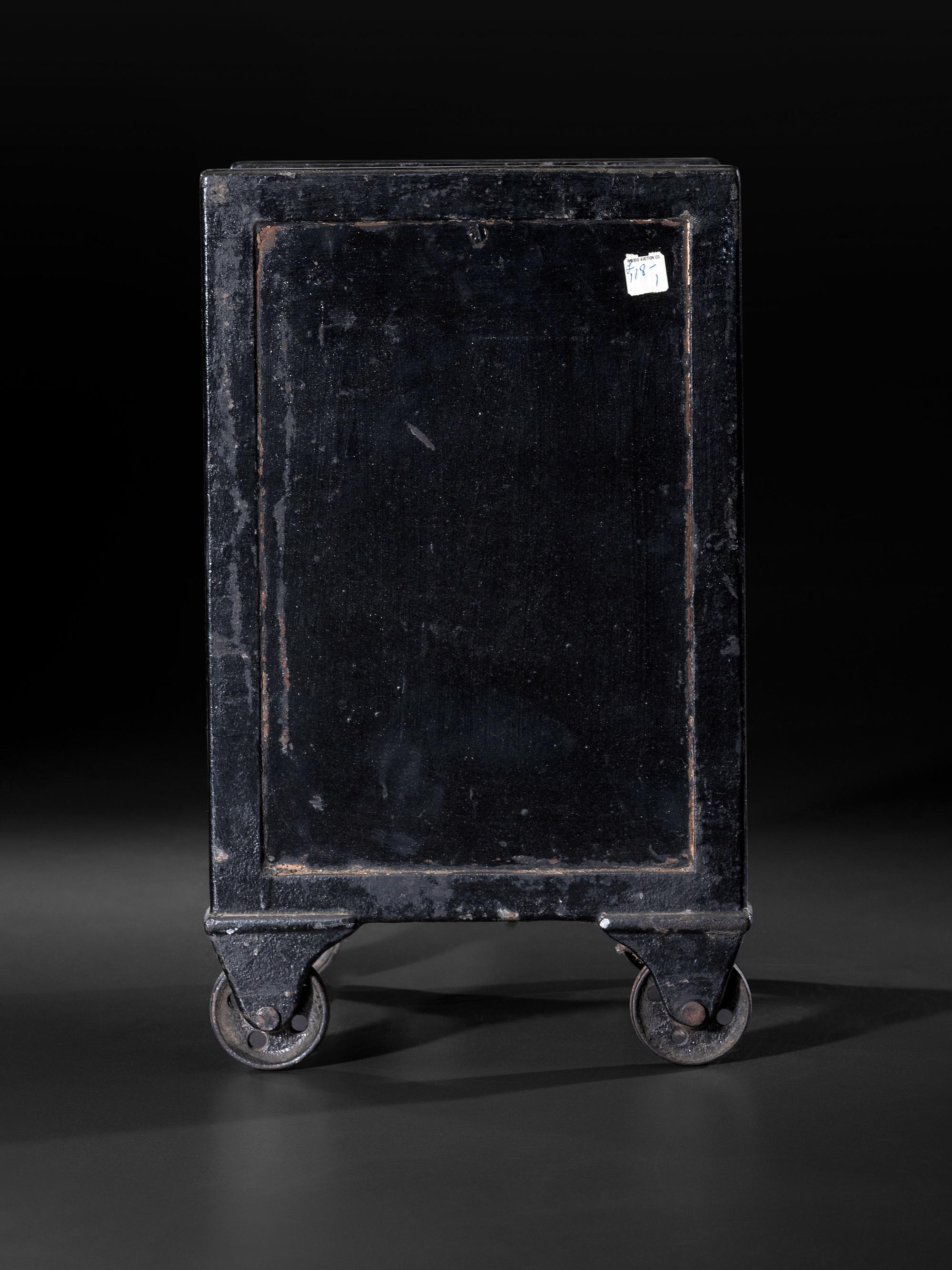 A Paint Decorated Cast Iron Safe, Marked G. Steinbrenner