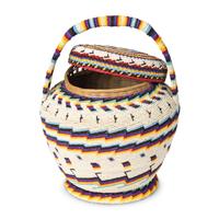 Alice Lang (Ute-Paiute, 20th century) — Beaded Basket, PLUS, 1973